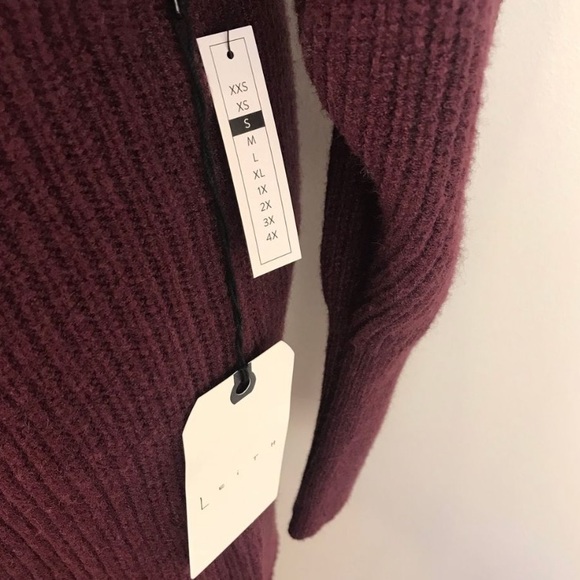 Leith Dolman Sleeve Long Cardigan in Burgundy NWT - Picture 4 of 6